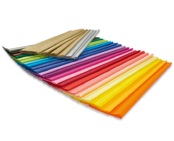 Crepe Paper 19.7 x98.4 inches w/ fold - 10 sheets per color