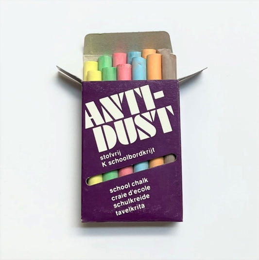 Anti Dust 9 Assorted Colored Chalk 12 pieces