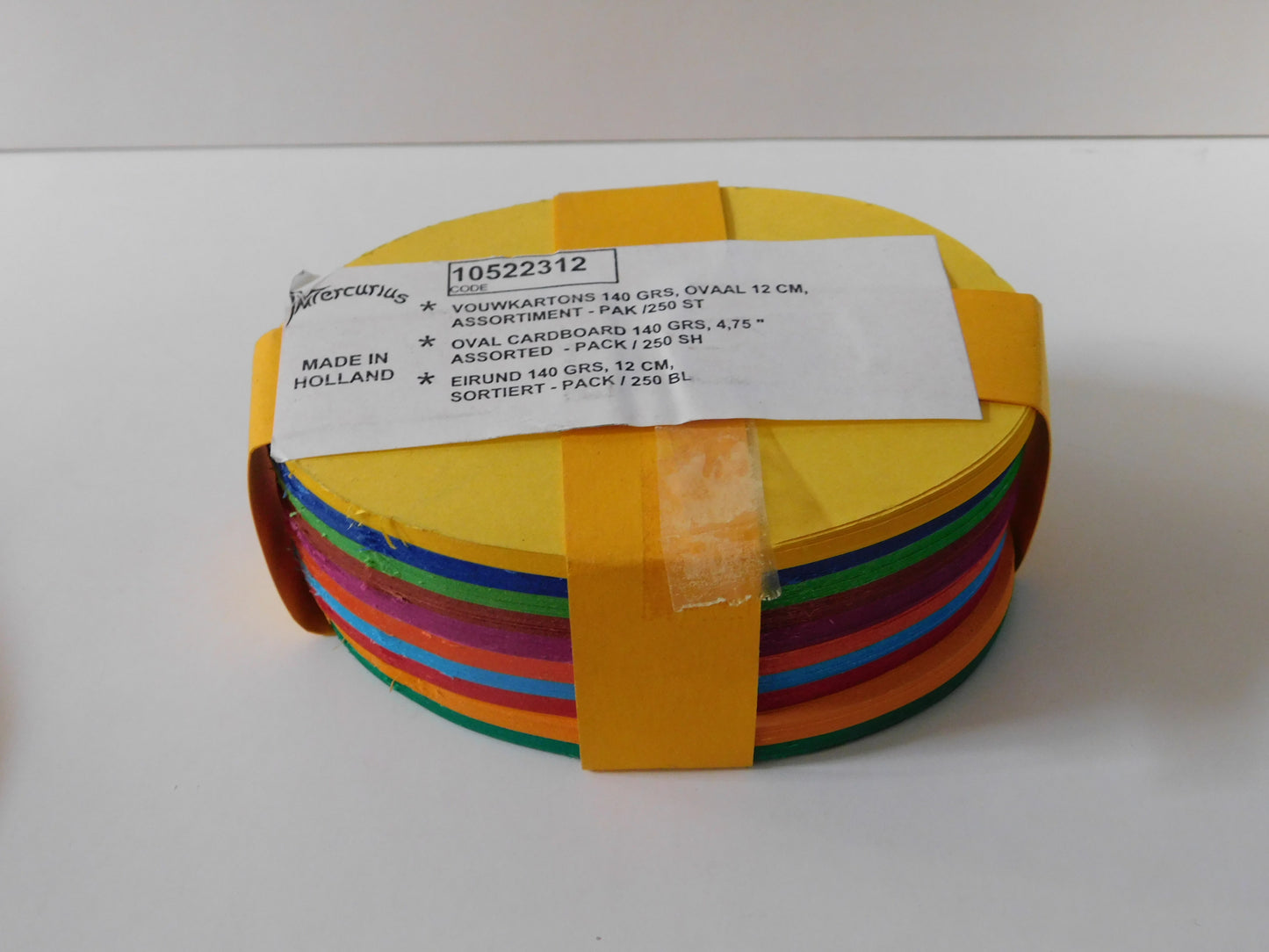 Folding Paper Oval 3.15"x4.72" 250 Sheets - 140 g - 10 Assorted Colours