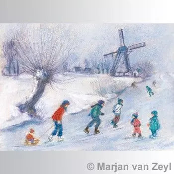 Marjan van Zeyl Postcards - Ice Skating