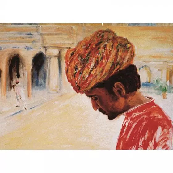 Marjan van Zeyl Postcards - Man in Samode Haveli Palace